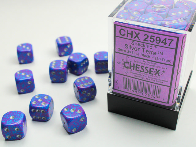 Chessex - Speckled 12mm D6 Set - Silver Tetra (CHX25947)