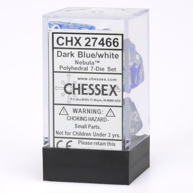 Chessex - Nebula Polyhedral 7-Die Set - Blue/White (CHX27466)