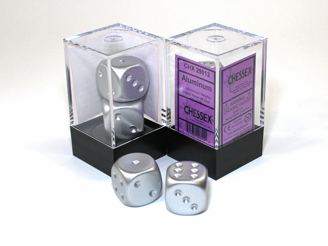 Chessex - Metallic 16mm D6 Pair - Aluminium (CHX29012)