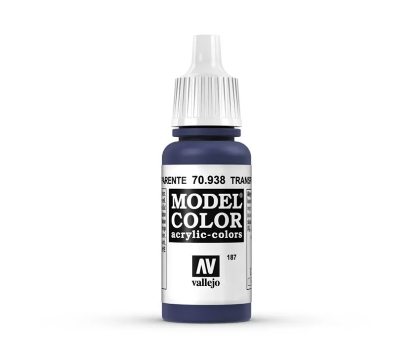 Vallejo Model Colour - Transparent Blue 17ml Acrylic Paint (AV70938)