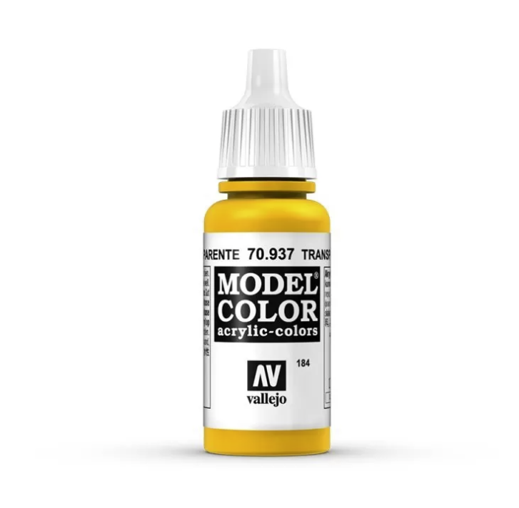 Vallejo Model Colour - Transparent Yellow 17ml Acrylic Paint (AV70937)