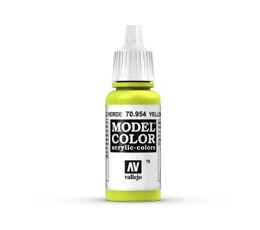 Vallejo Model Colour - Yellow Green 17ml Acrylic Paint (AV70954)