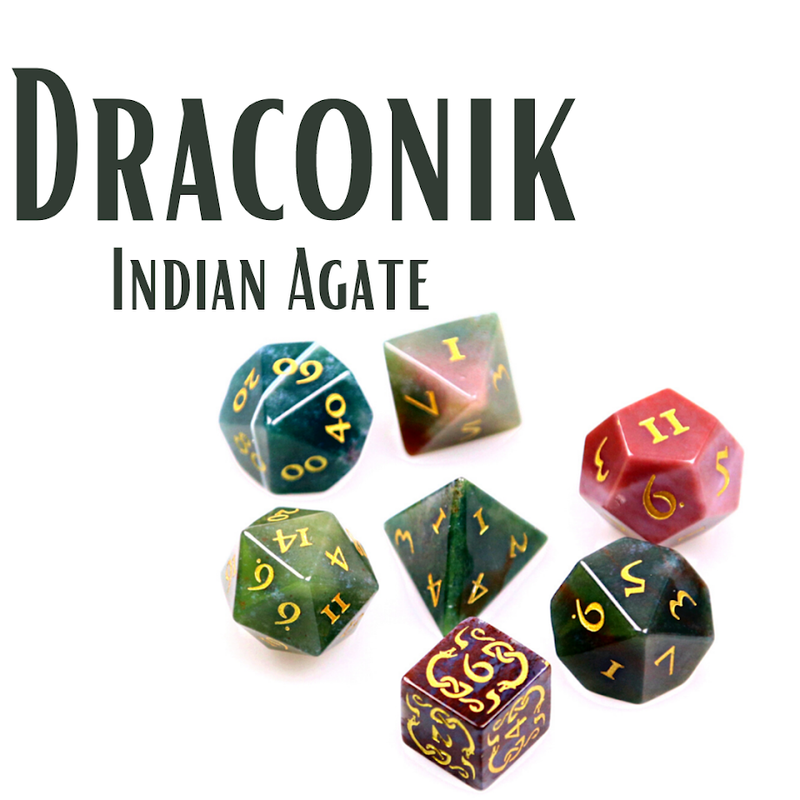 Level Up Dice - Draconik (Indian Agate)