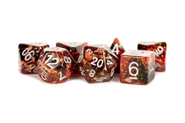 Metallic Dice Games - Resin Eternal Polyhedral Dice Set 16mm - Fire