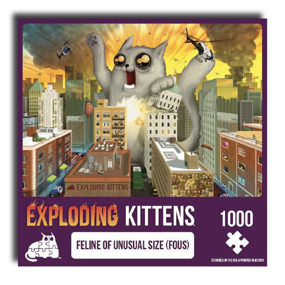 Exploding Kittens Puzzle Feline of Unusual Size 1000 Piece Jigsaw