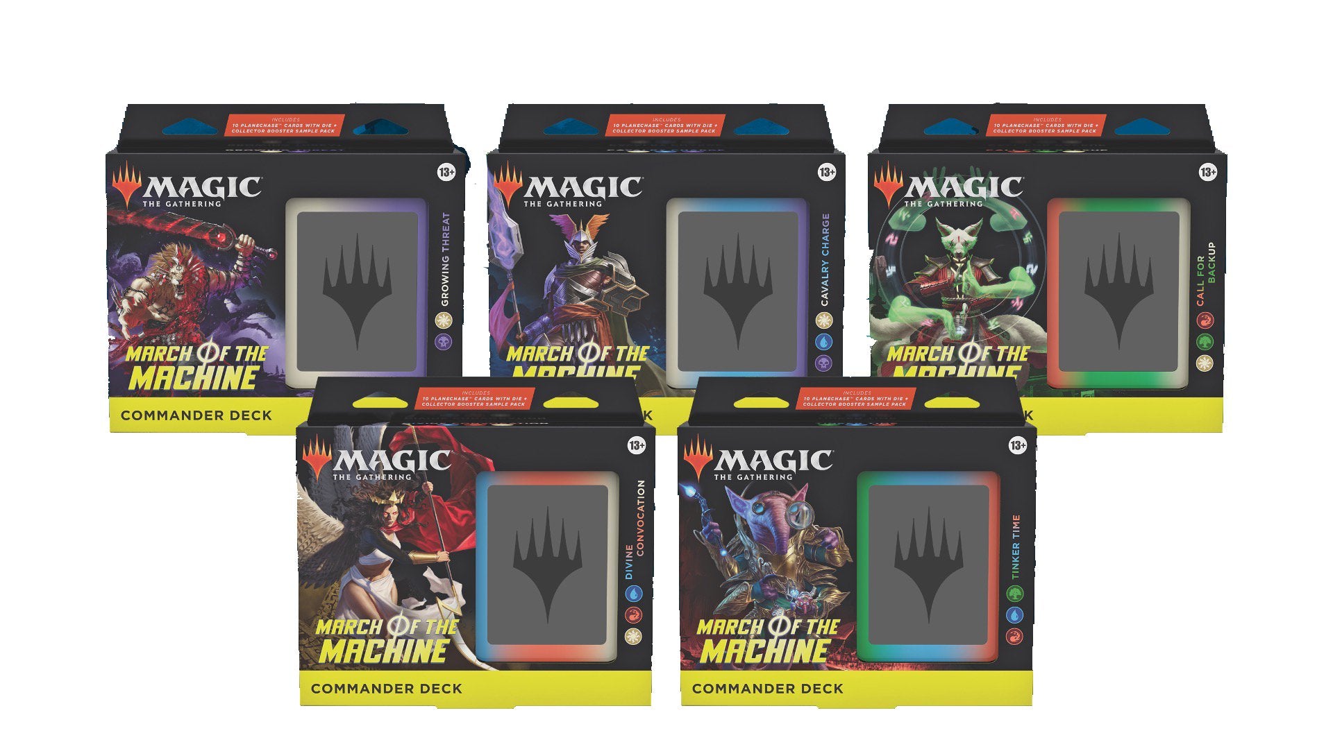  Magic: The Gathering March of the Machine Commander Deck - Call  for Backup (100-Card Deck, 10 Planechase cards, Collector Booster Sample  Pack + Accessories) : Toys & Games