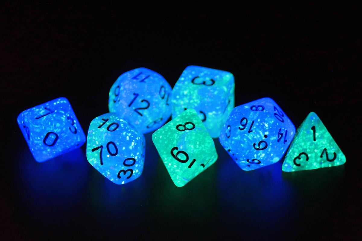 Sirius Dice - Frosted Glowworm Dice Set 7