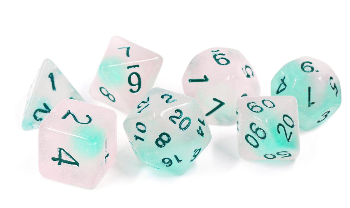 Sirius Dice - Frosted Glowworm Dice Set 7