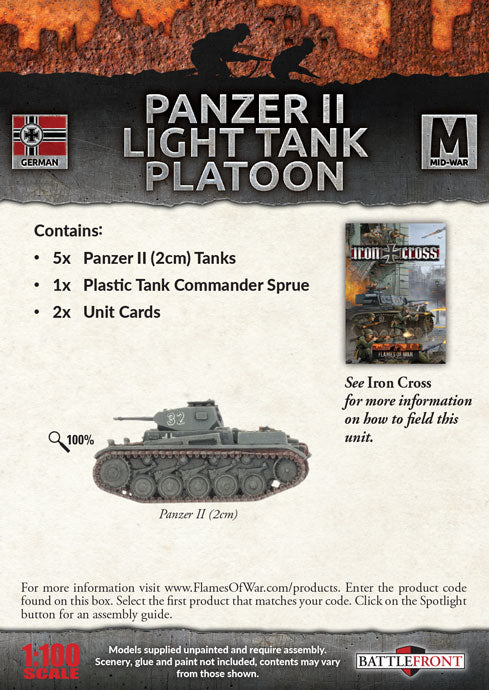 Flames of War: Germans: Panzer II Light Tank Platoon