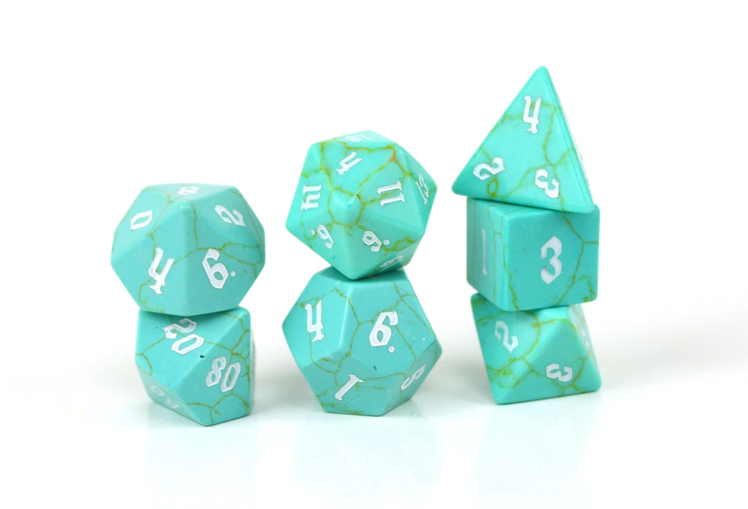 Level Up Dice Green Turquoise Polyhedral Dice Set