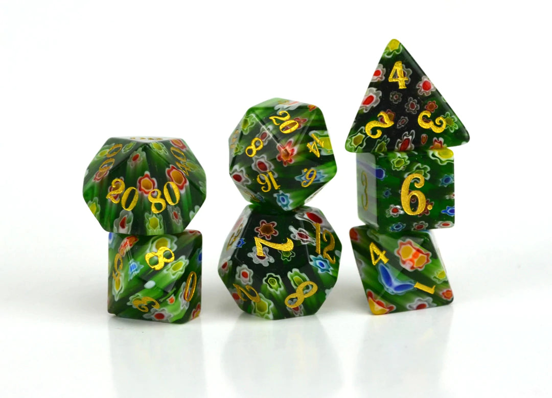 Level Up Dice - Primrose Candy Glass Polyhedral Dice Set (HP)