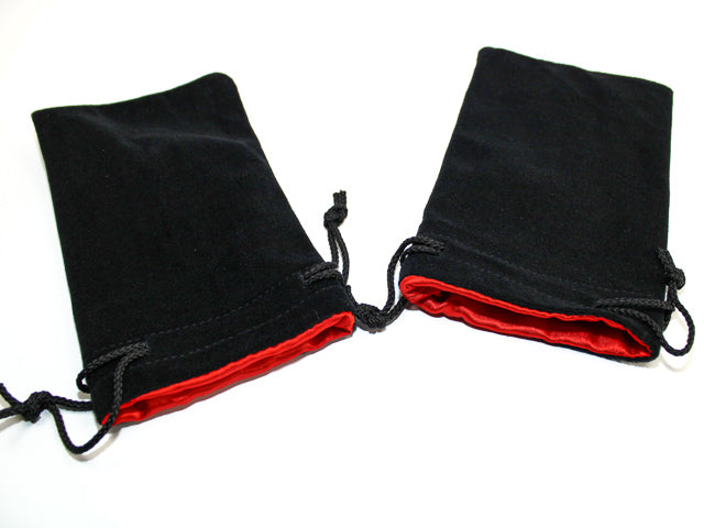 Velvet Dice Bag Large Size - Black/Red