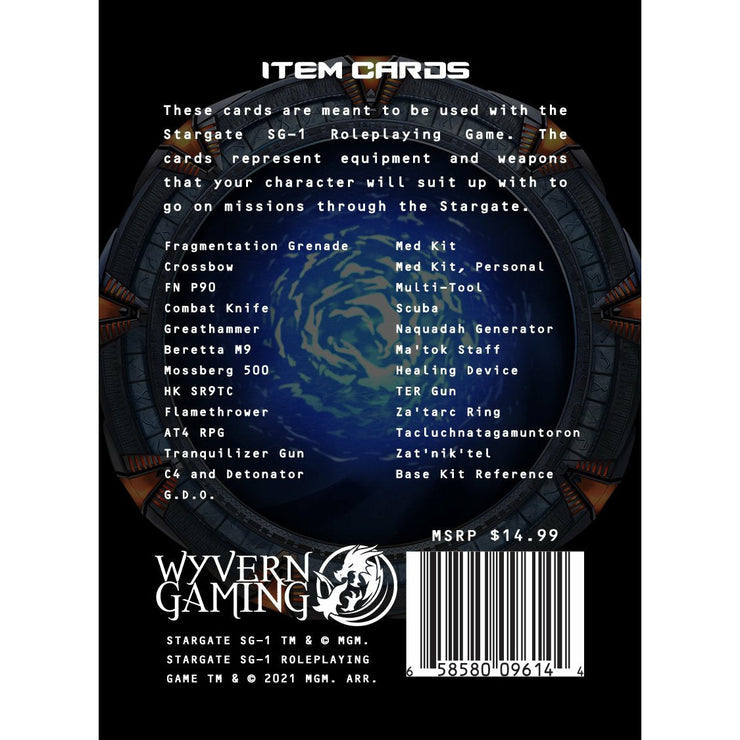 Stargate SG-1 RPG - Item Cards