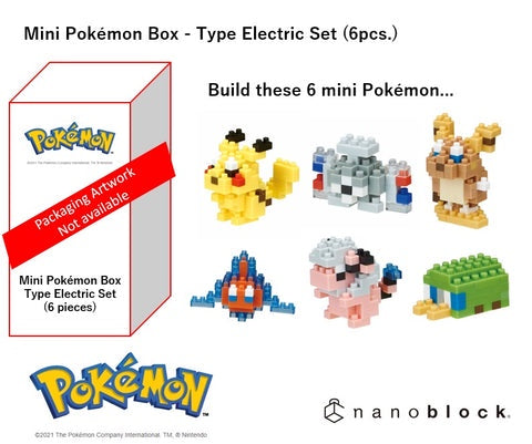 Nanoblocks - Electric Type Mini Pokemon Set - Discontinued