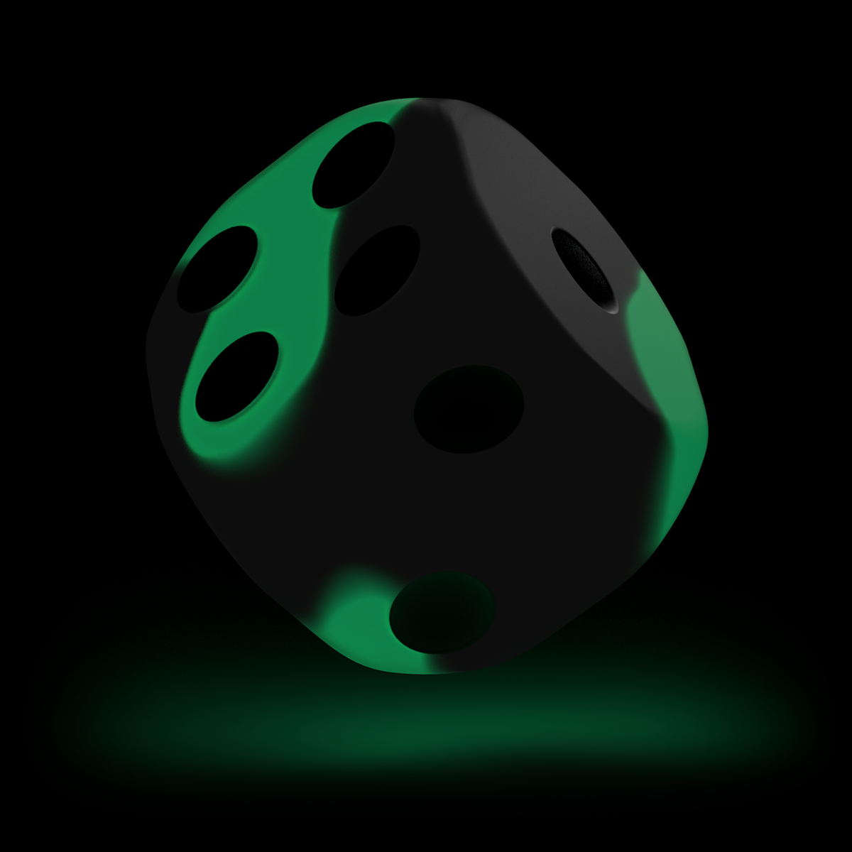 Oakie Doakie Dice - D6 16mm Glow In The Dark Biohazard (12)