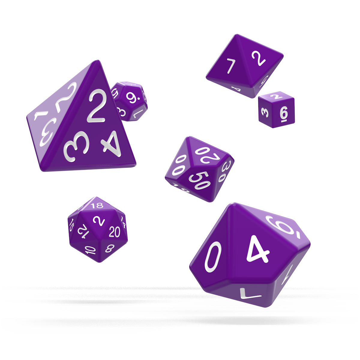 Oakie Doakie Dice - RPG Set Solid Purple (7)