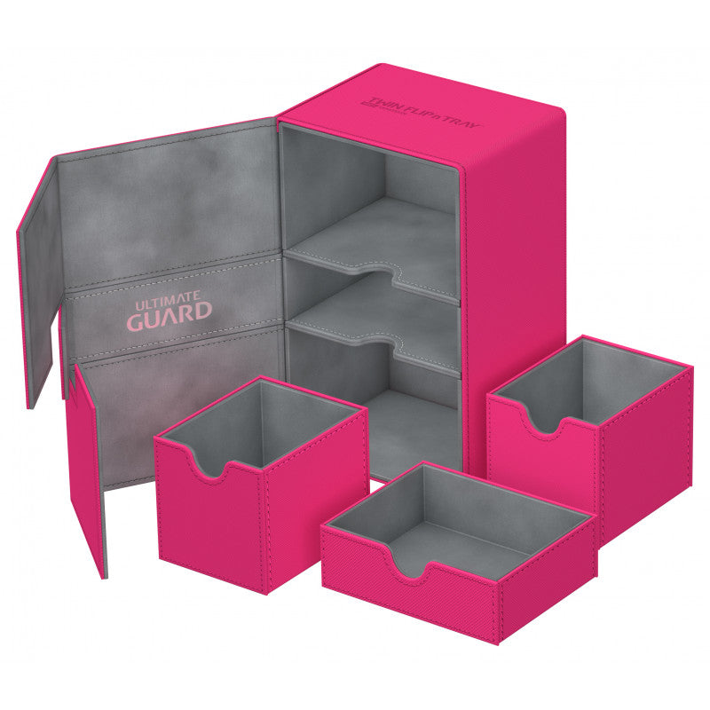 Ultimate Guard Twin Flip N Tray Deck Case 160+ Standard Size Xenoskin Pink