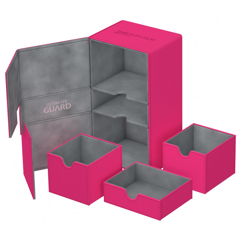 Ultimate Guard Twin Flip N Tray Deck Case 200+ Standard Size Xenoskin Pink
