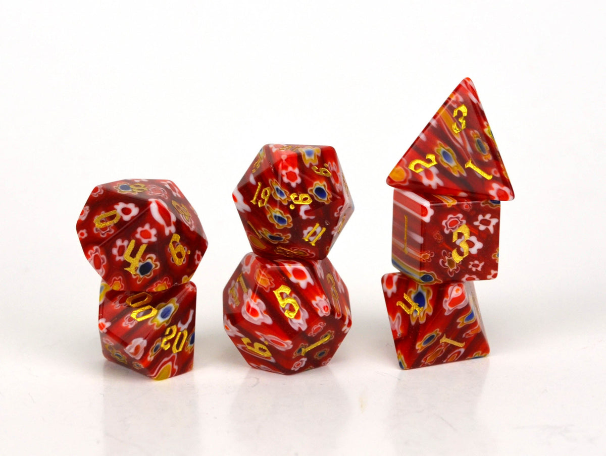 Level Up Dice - Level Up Poppy Candy Glass Dice Set
