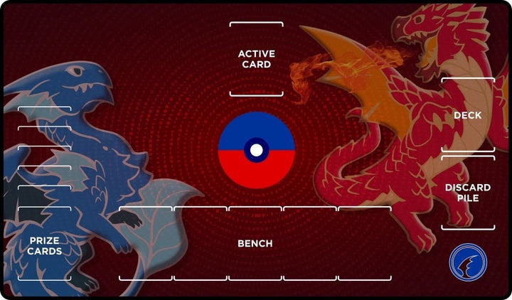 Gamermats - Red and Blue Dragon Pokemon with Zones