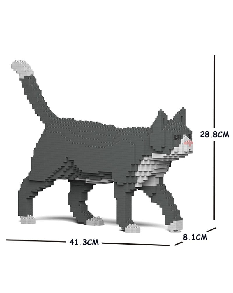 Jekca - Grey Tuxedo Cat - Small (02S)
