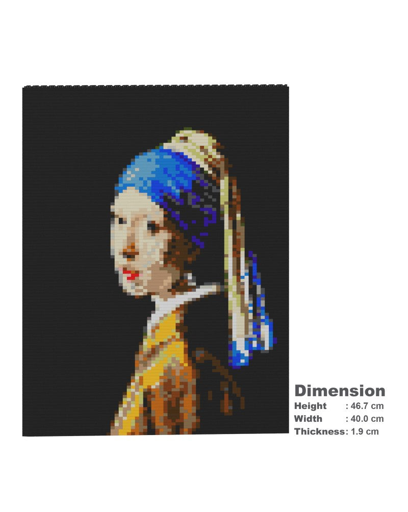 Jekca - Girl with a Pearl Earring Brick Painting 01S