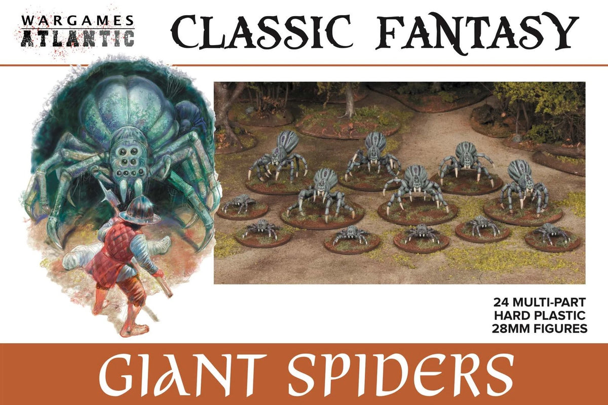 Giant Spiders - 12 large 12 small - 28mm Classic Fantasy Tropes