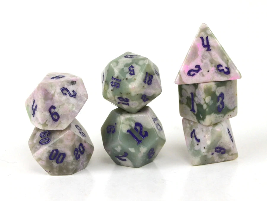 Level Up Dice - White Lavender Jade Polyhedral Dice Set (HP)