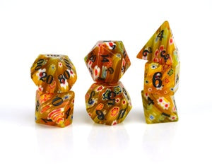 Level Up Dice - Honeysuckle Candy Glass Polyhedral Dice Set