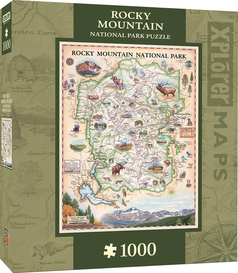 Masterpieces Puzzle Xplorer Maps Rocky Mountain National Park Puzzle 1000 Piece Jigsaw