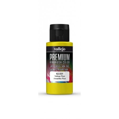 Vallejo Premium Colour - Fluorescent Yellow 60ml Acrylic Paint (AV62031)