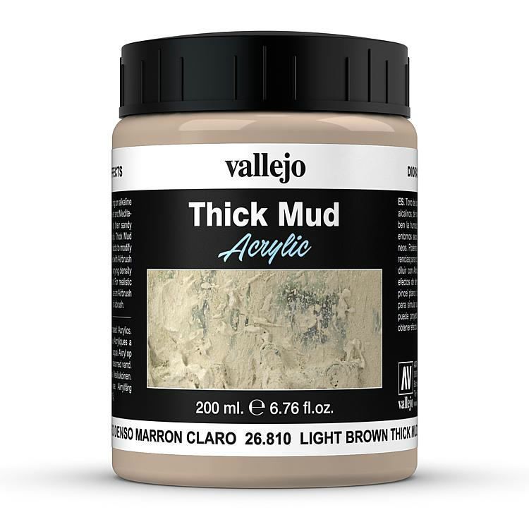 Vallejo Diorama Effects – Light Brown Thick Mud 200ml (AV26810)