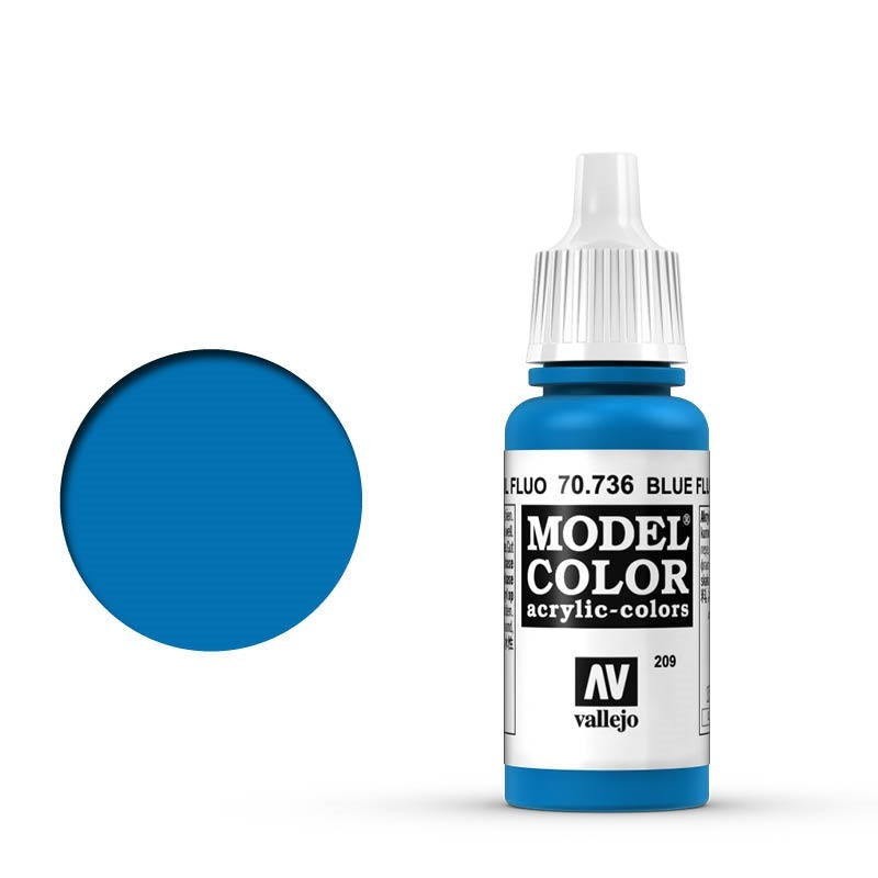 Vallejo Model Colour - Fluorescent Blue 17ml Acrylic Paint (AV70736)