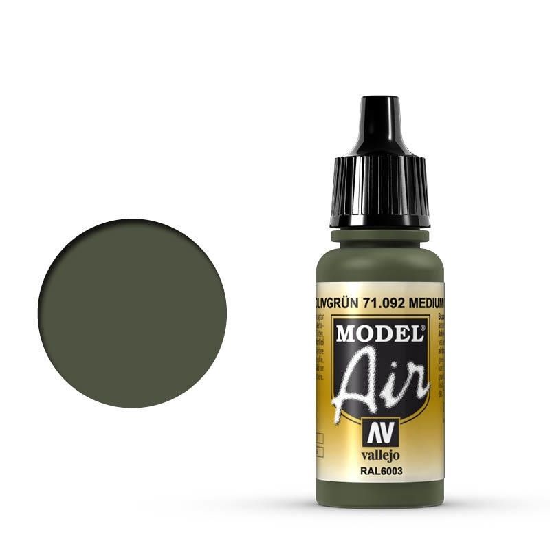 Vallejo Model Air - Medium Olive 17ml Acrylic Paint (AV71092)