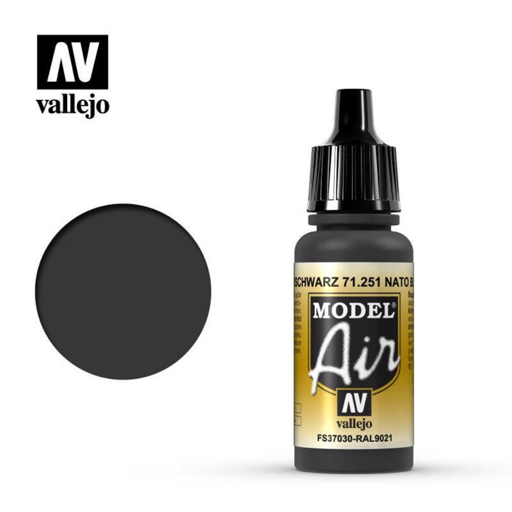 Vallejo Model Air - Nato Black 17ml Acrylic Paint (AV71251)