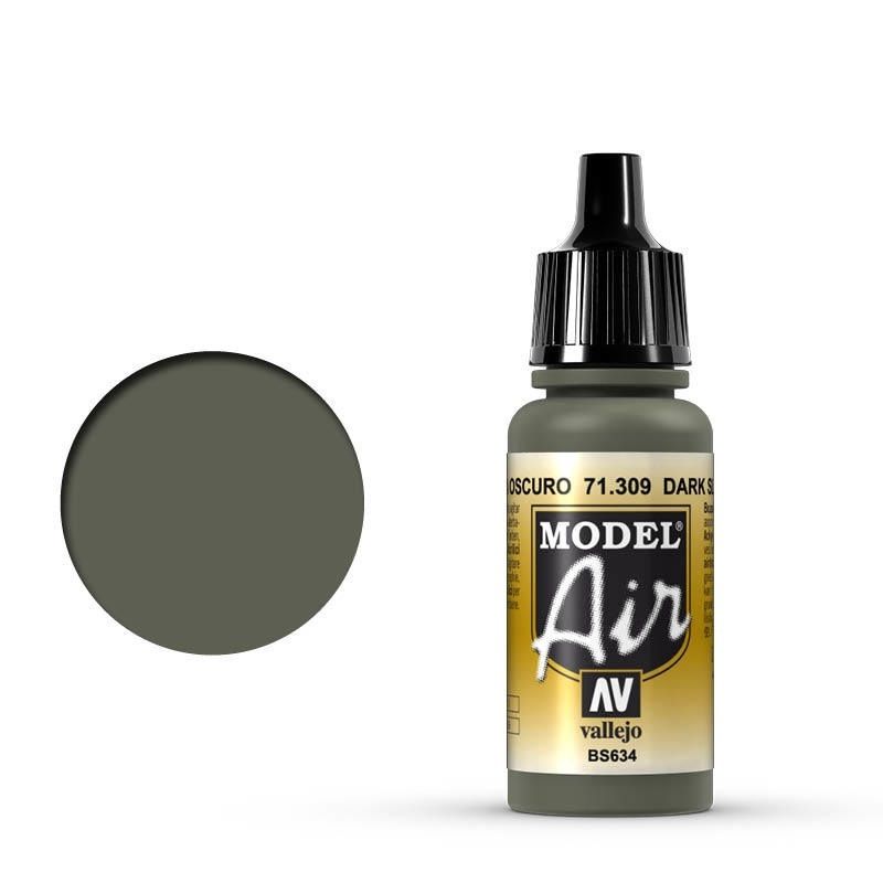 Vallejo Model Air - Dark Slate Grey 17ml Acrylic Paint (AV71309)
