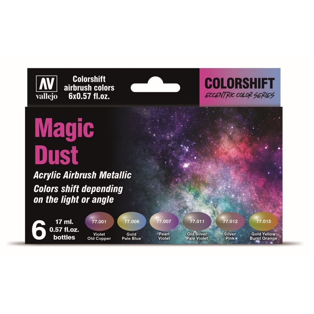 Vallejo Eccentric - The Shifters Magic Dust (6 Colour Set) Acrylic Airbrush Paint (AV77090)