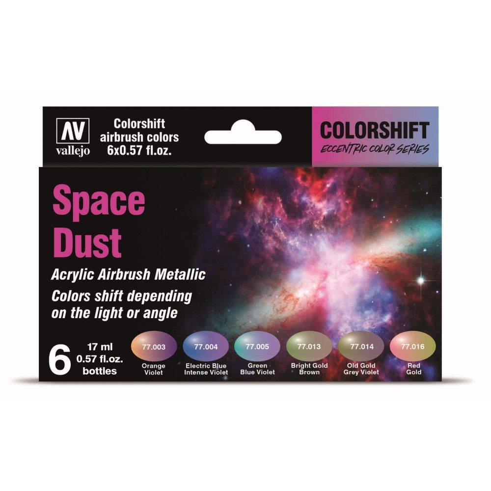 Vallejo Eccentric The Shifters Space Dust (6 Colour Set) Acrylic Airbrush Paint (AV77091)