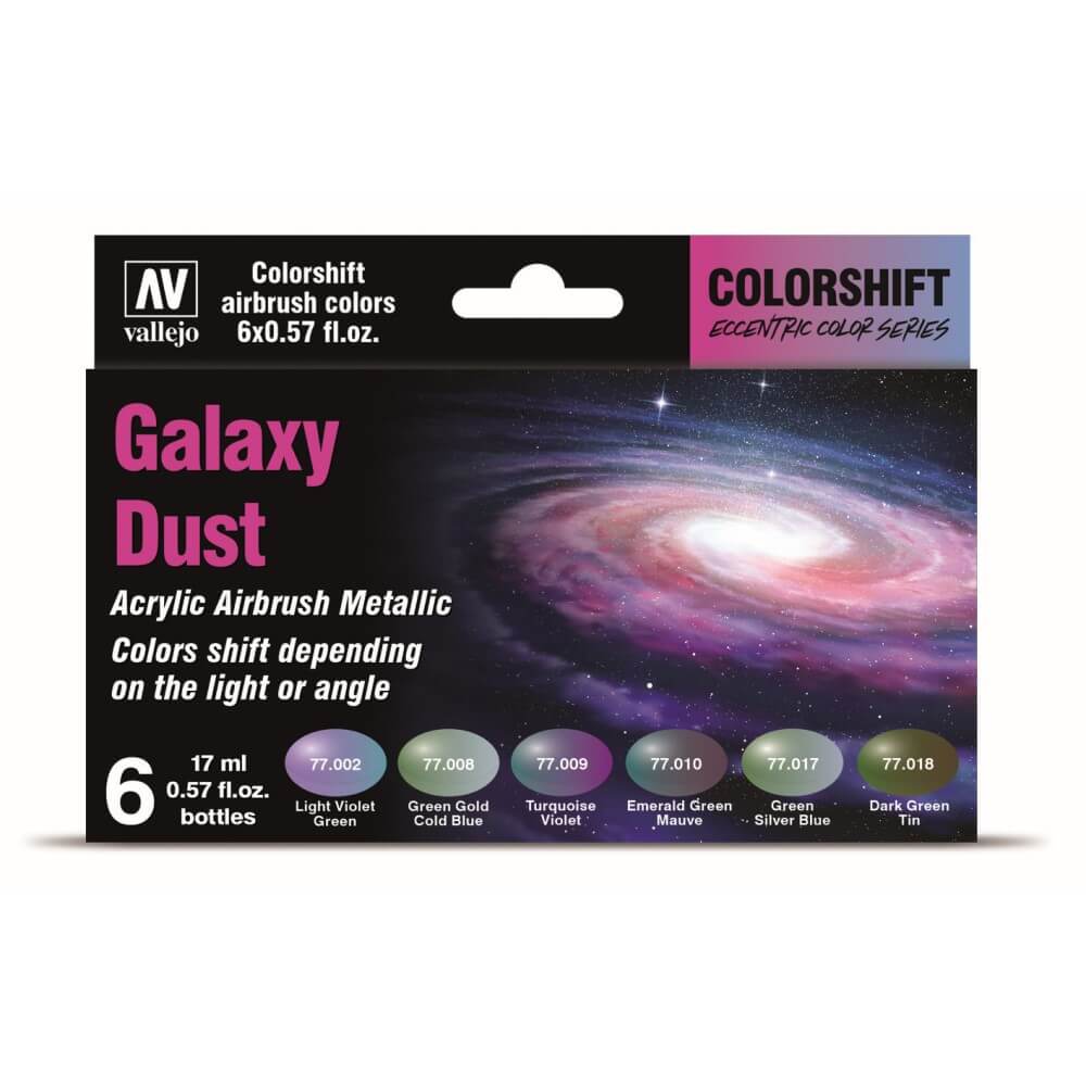 Vallejo Eccentric - The Shifters Galaxy Dust (6 Colour Set) Acrylic Airbrush Paint (AV77092)