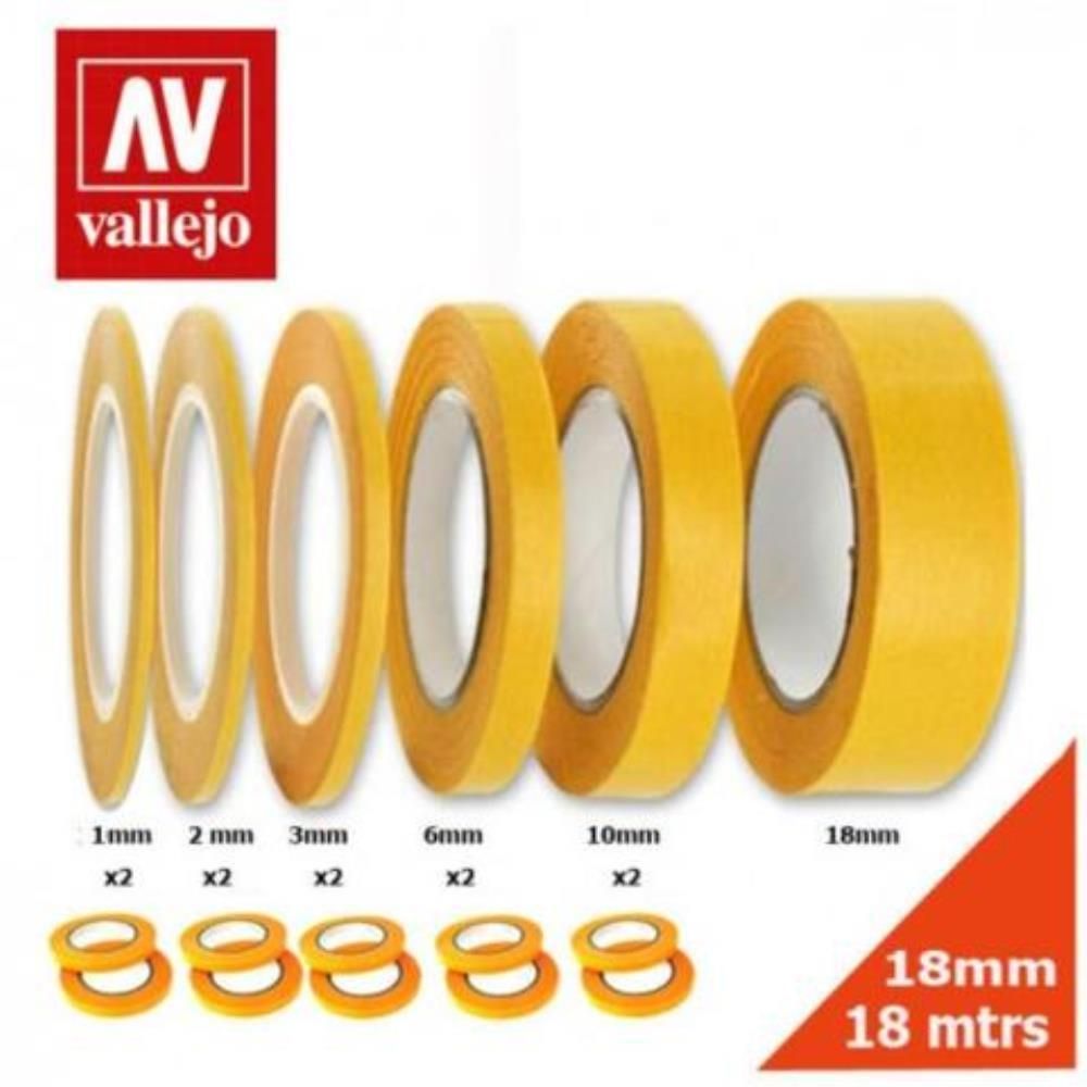 Vallejo Tools Precision Masking Tape 2mmx18m Twin Pack