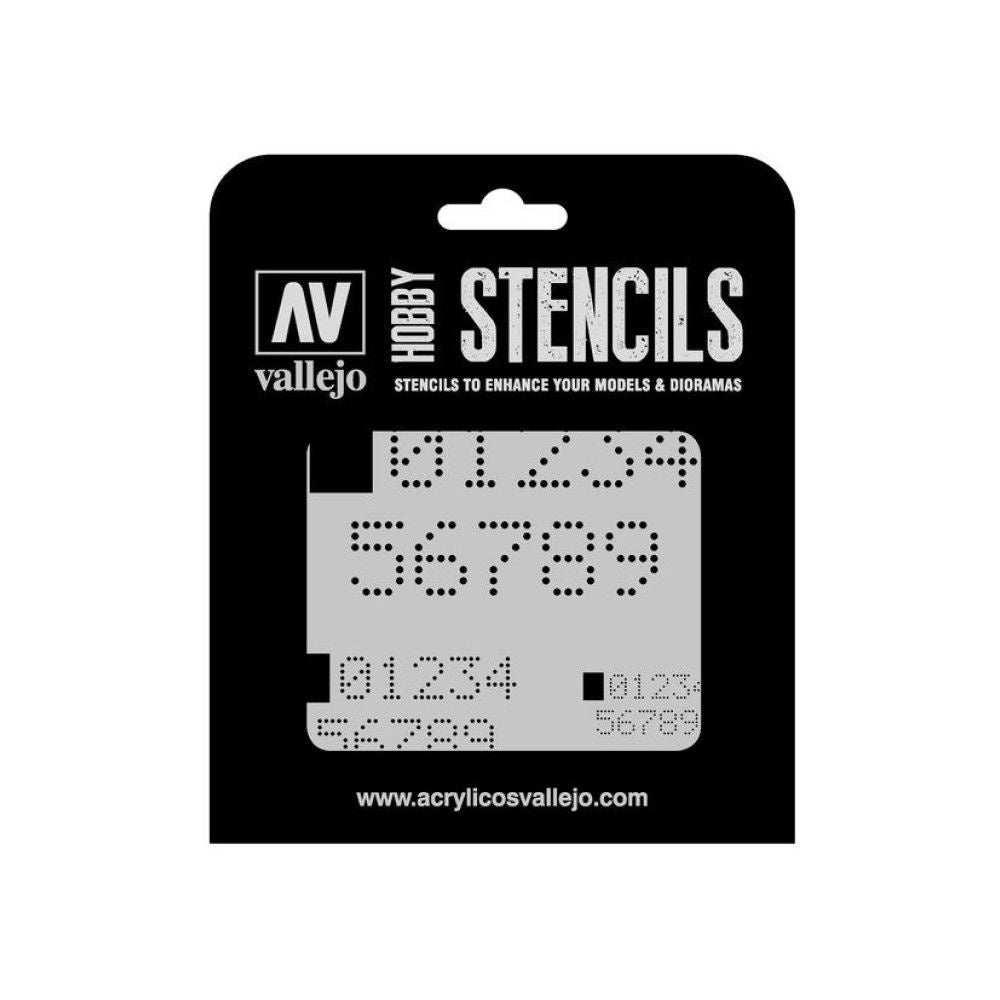 Vallejo Hobby Stencils - Digital Numbers