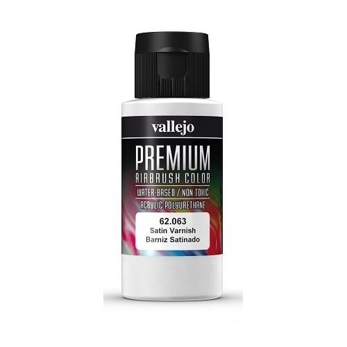 Vallejo Premium Colour - Satin Varnish 60ml Acrylic Paint (AV62063)