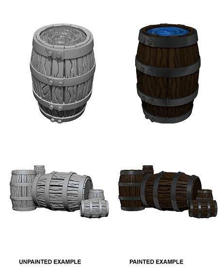 Pathfinder Deep Cuts Unpainted Miniatures Barrel &amp; Pile Of Barrels - Good Games
