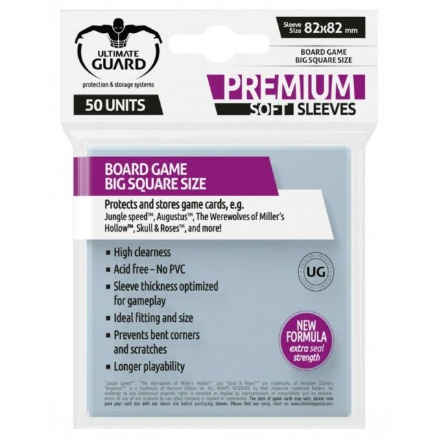 Ultimate Guard Premium Soft Sleeves For Board Game Cards Big Square (50)
