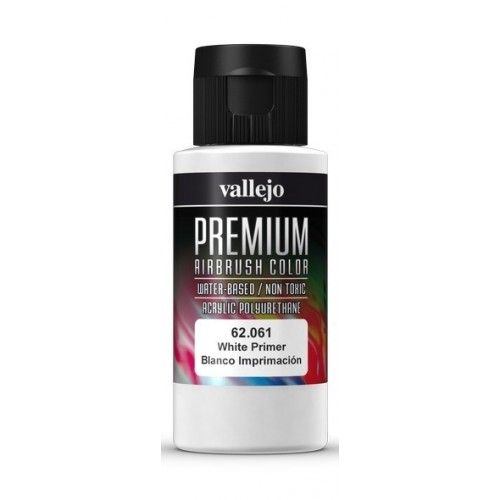 Vallejo Premium Colour - White Primer 60ml Acrylic Paint (AV62061)