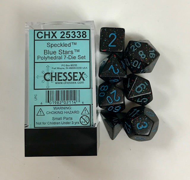 Chessex - Speckled Polyhedral 7-Die Set - Blue Stars (CHX25338)