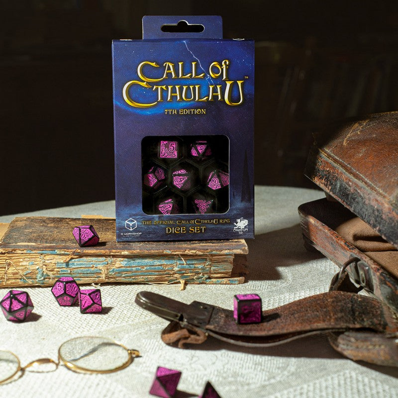 Q Workshop - Call of Cthulhu Black and Magenta Dice Set