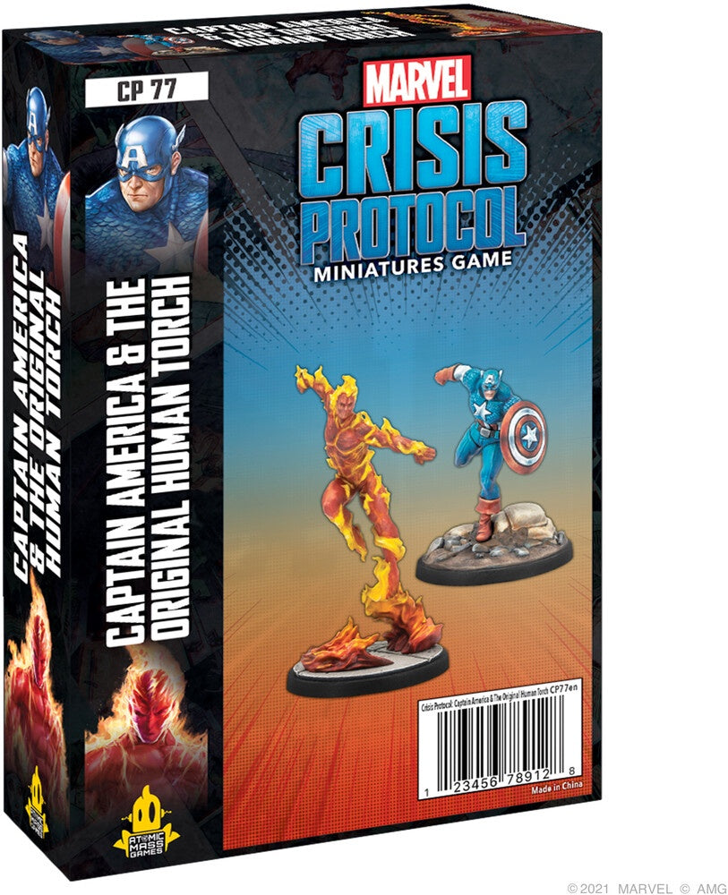Marvel Crisis Protocol Miniatures Game Captain America &amp; The Original Human Torch