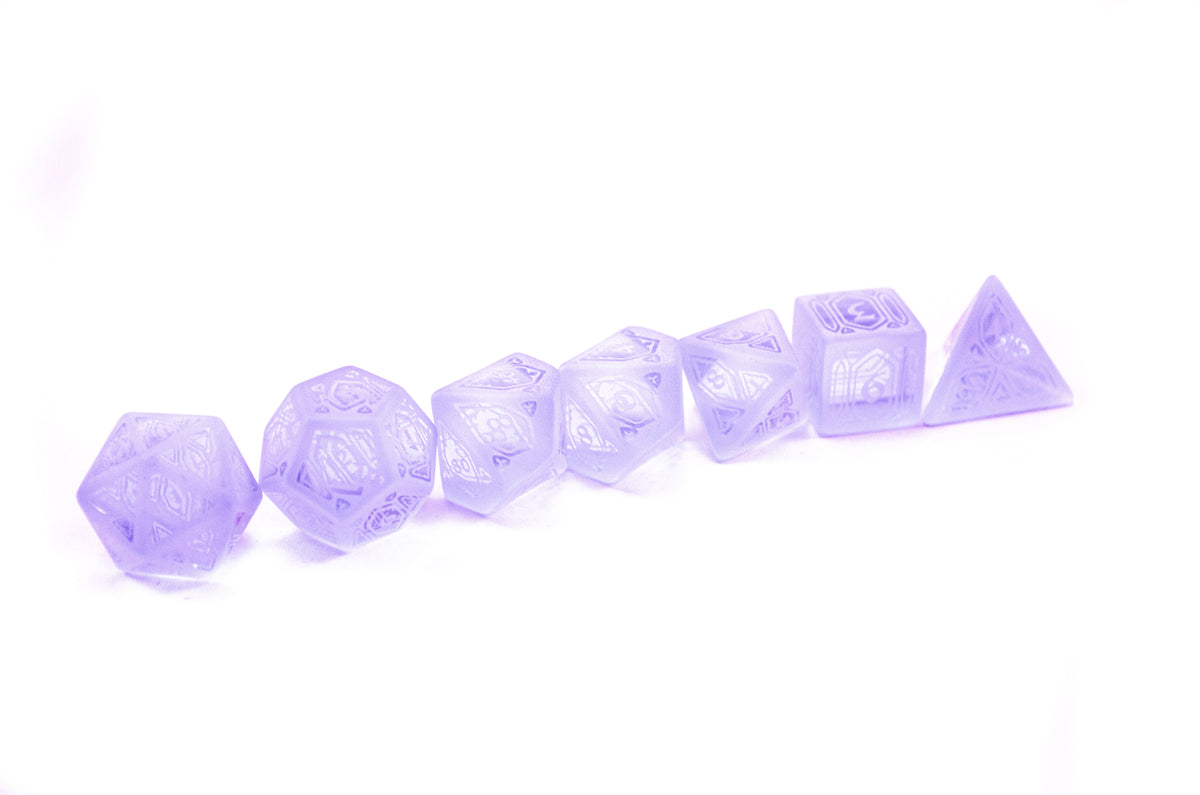 Level Up Dice - Gothic Cathedral Colour Infused Crown Crystal (Violet)