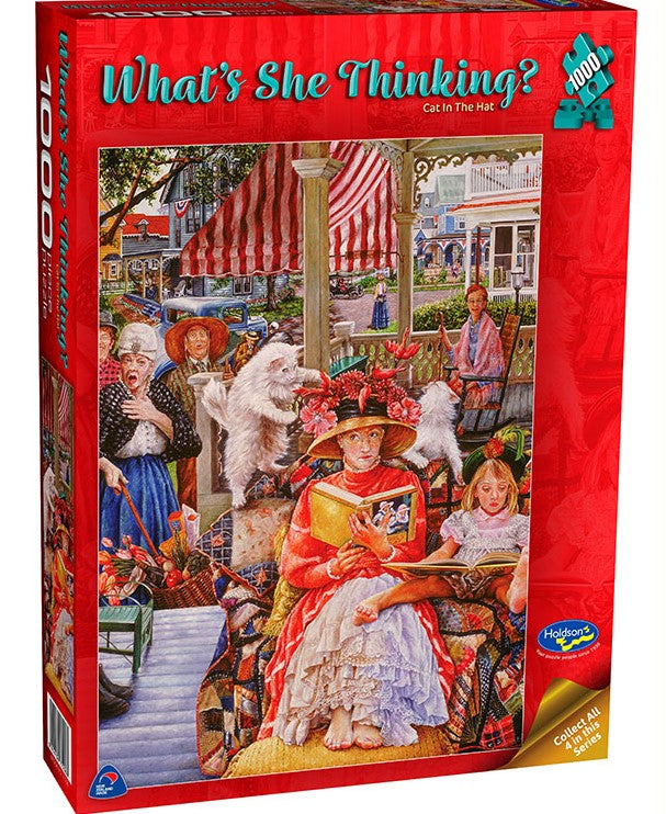 Holdson Whats She Thinking Cat In Hat 1000 Piece Jigsaw